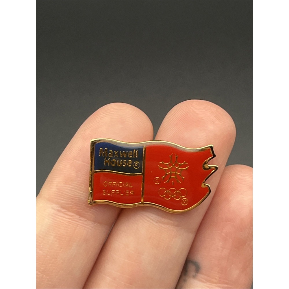 1988 Calgary Winter‎ Olympic Games Maxwell House Coffee Supplier Lapel Hat Pin